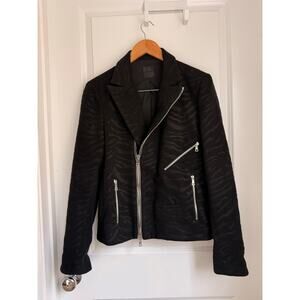RtA Zebra Print Motorcycle Blazer Jacket